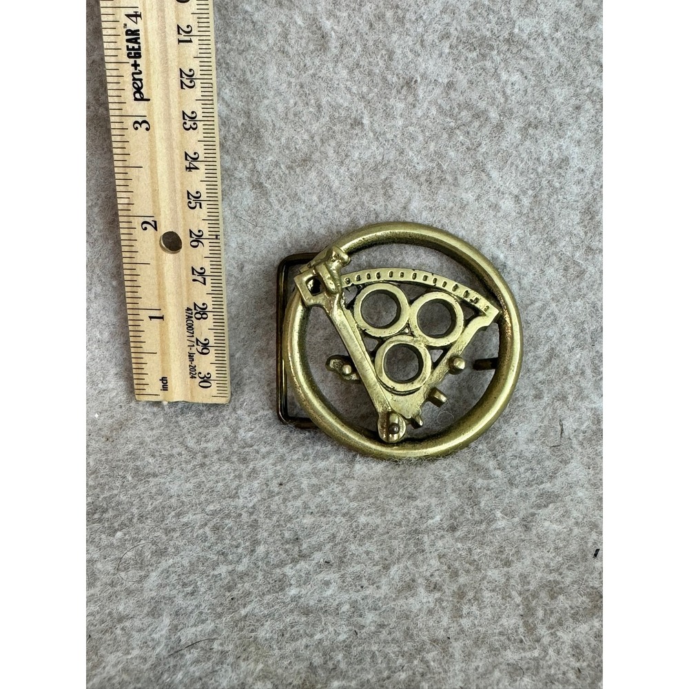 Vintage Solid Brass Belt Buckle Geometric Design Men's‎ Accessory